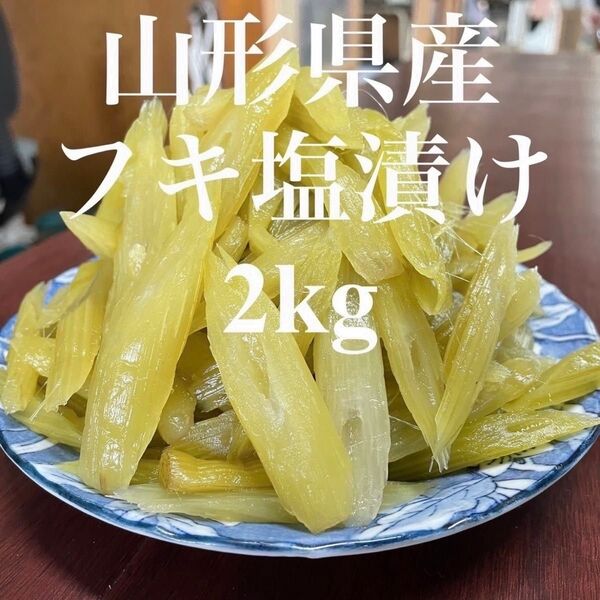 山形県産 フキ 塩漬け 2kg(1kg×2袋) 塩蔵 山ふき 蕗 山菜 野菜