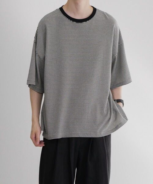 remer(リメール)loose basic border TeeルーズベーシックボーダーTシャツ/コットン100%