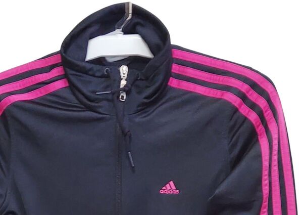 adidas アディダス トラックジャケット ジャージ スポーツ M ネイビー 古着