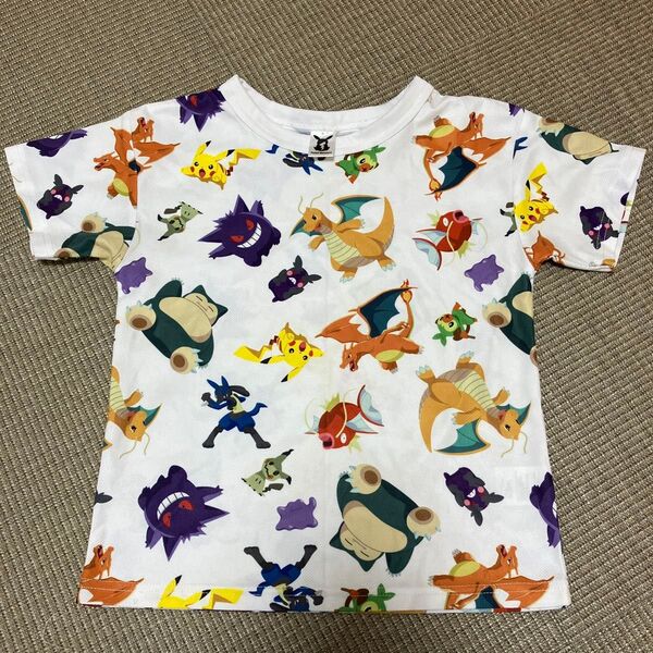 ポケモン Tシャツ 総柄 ピカチュウ ゲンガー カイリュー カビゴン リザードン 130cm