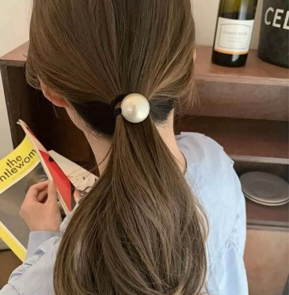 パール付きヘアゴム 2個セット ヘアアクセサリー