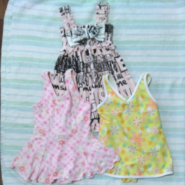 女の子 ワンピース水着 タオルドレス 3点セット まとめ売り