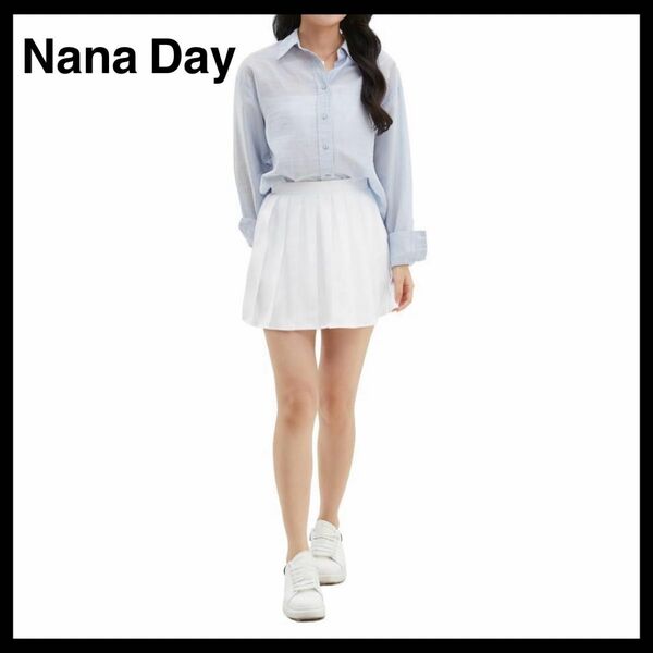 【新品♪Nana Day】プリーツミニスカートJKホワイト通学コスプレ