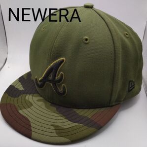 ◆388 NEWERA アトランタブレーブス カーキ ニューエラ キャップ
