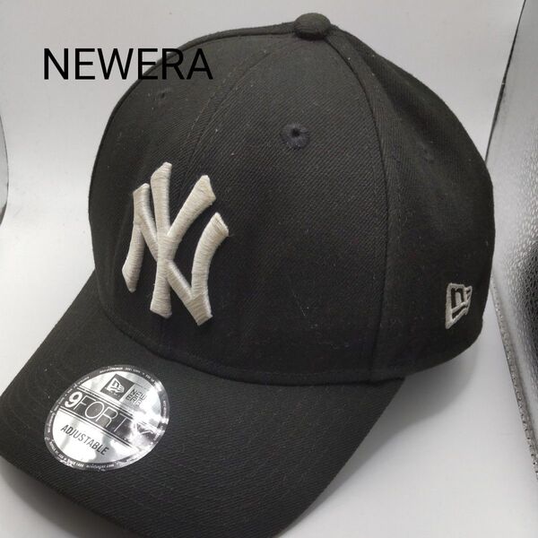 ◆392 NEWERA ニューヨークヤンキース ブラック アジャスタ キャップ