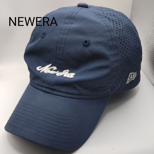 ◆466 NEWERA ニューエラ ネイビー ロゴキャップ 帽子 ニューエラ