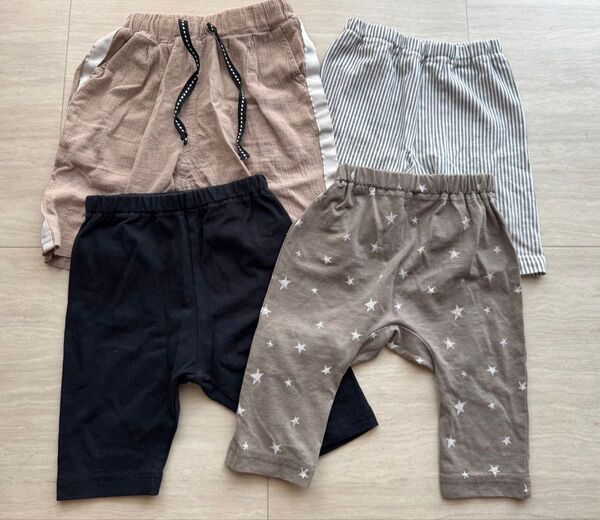 【まとめ売り】ハーフパンツ 短パン ベビー 半ズボン パンツ ベビーパンツ 4点セット 70-80cm