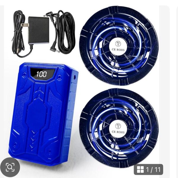 ファン バッテリー セット 40V 30000mAh 空調服 空調作業服 連続20時間 6段階風量 空調ファン 90mm穴径対応