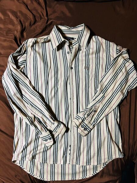 BURBERRY LONDONストライプ長袖シャツ Mサイズ