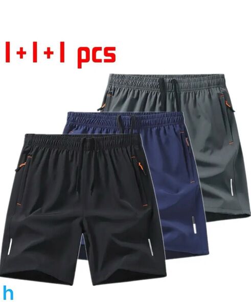 3点セット メンズ アスレチックショーツ 通気性 速乾性 ランニング スポーツ トレーニング 短パン ハーフパンツ