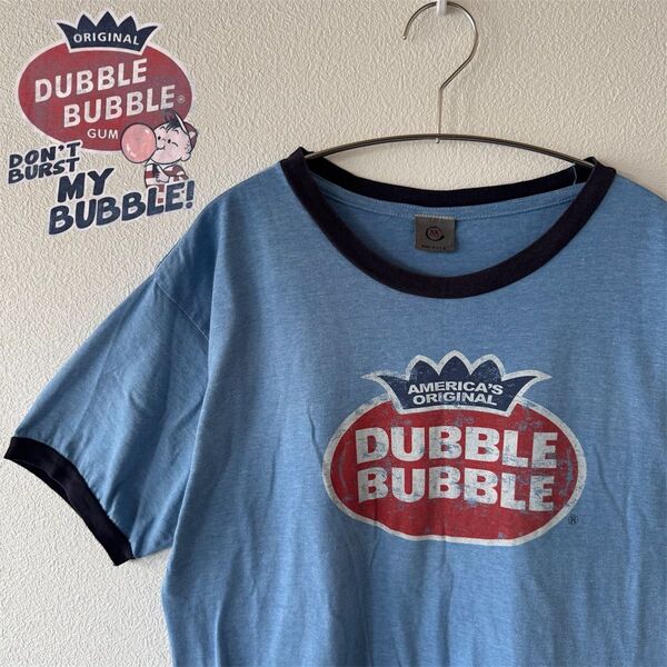 【USA製】 ダブルバブル リンガーTシャツ 企業ロゴ DuableBubble 古着 ヴィンテージ USA製 アメカジ