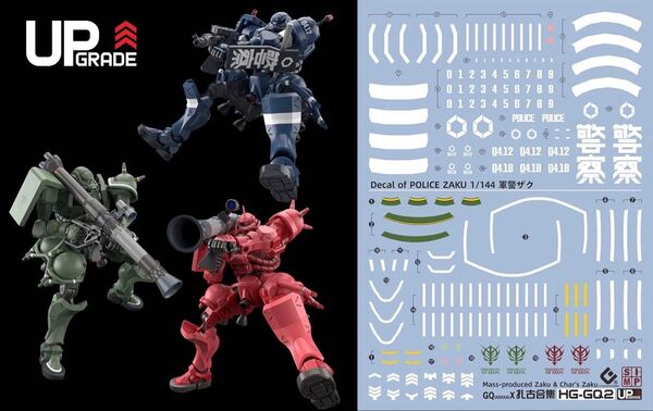 HG 1/144 機動戦士GQuuuuuuX 軍警ザ&クシャア専用ザク(GQ)専用水転写式デカール