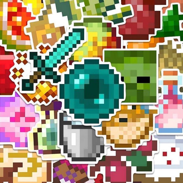 ★新品★50枚セット マイクラ 素材シール マインクラフト ゲーム