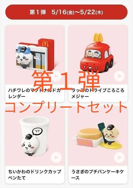 ちいかわ マクドナルド ハッピーセット 第1弾 4種コンプリートセット