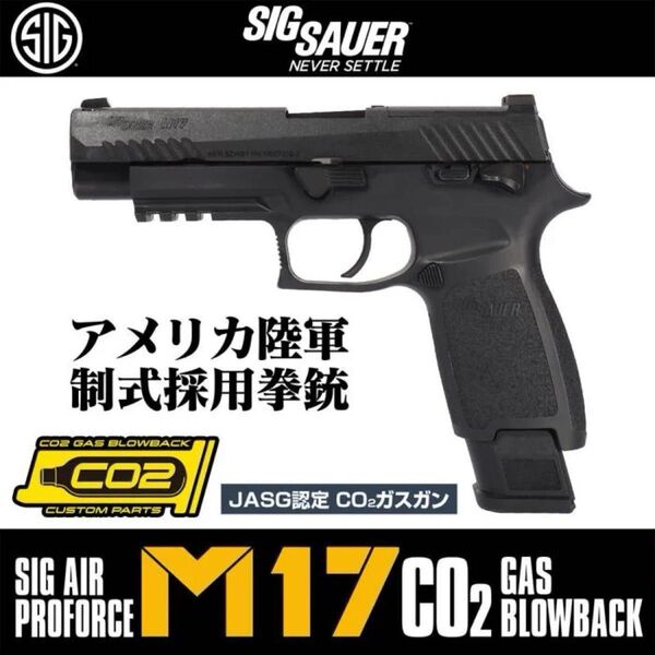 SIG SAUER ProForce M17 CO2 GBB CO2ガスガン本体 ブラック 予備マガジン1 専用ホルスター付