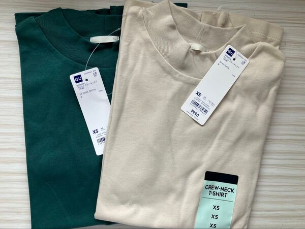 【新品】GU WOMEN スムースクールネックT(半袖) XS 2枚セット