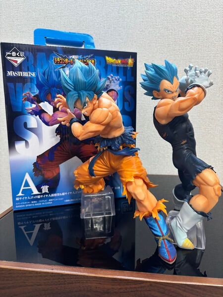 【美品】ドラゴンボール 一番くじ A賞 MASTERLISE 超サイヤ人ブルー 孫悟空 & 超サイヤブルー ベジータ フィギュア