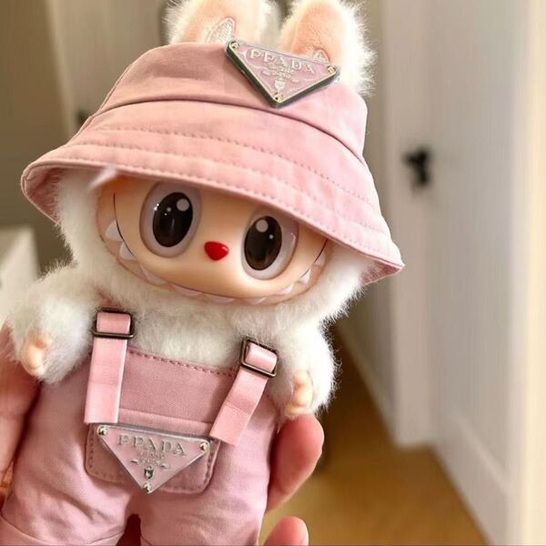 17cm LABUBU ラブブ 着せ替え サロペット& ハット ぬい 服