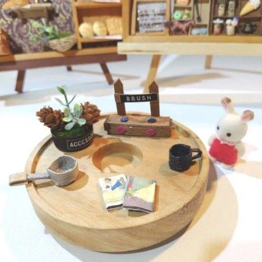 ミニチュアエコクラフト 小物5点セット ハンドメイド ドールハウス