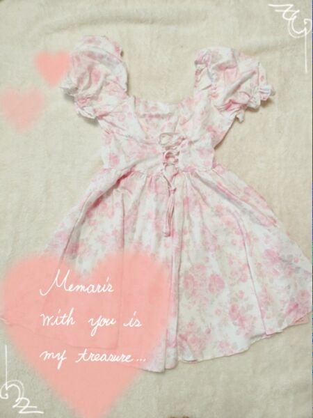 レースアップ 花柄 ワンピース 姫系 姫ギャル リズリサ 系