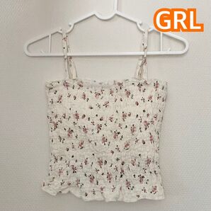 キャミソール トップス レース パッド付き 花柄 グレイル GRL M