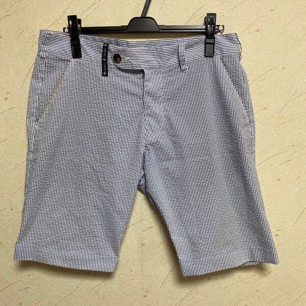 【ROCK DUDE】ロックデュード ハーフパンツ ブルー×白 03 ゴルフウェア ショートパンツ