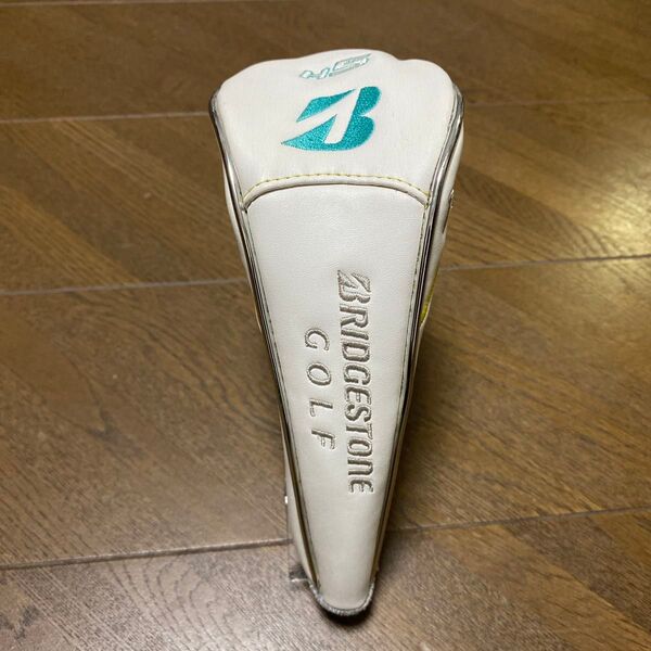 【BRIDGESTONE】ブリヂストンゴルフ ユーティリティ用ヘッドカバー 白×エメラルドグリーン 美品 UT用 ホワイト