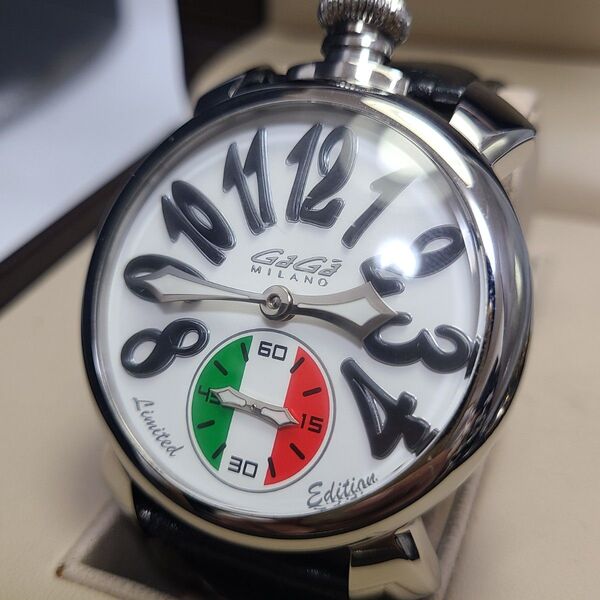 GaGa MILANO ガガミラノ マヌアーレ48MM 299本限定 リミテッドエディション 社外レザーベルト 手巻き式 稼働品
