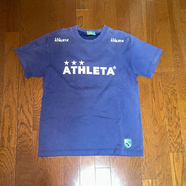アスレタ ATHLETA 半袖シャツ 半袖Tシャツ ネイビー O LL サッカー フットサル ユーズド Tシャツ 日焼けあり