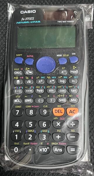 ほぼ新品カシオCASIO関数電卓fx-375ES本体、本体カバー、取扱説明書のみ