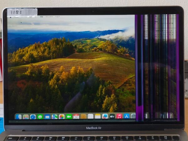 【液晶割れ】Macbook Air A2179 液晶ディスプレイ スペースグレイ 表示不良