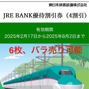 JRE Bank 割引優待券 JR東日本優待券 40%割引