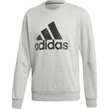 新品 アディダス adidas MUSTHAVES クルーネック スウェット オフピッチ 裏毛 グレー 長袖Tシャツ M スポーツウェア サッカー ビッグロゴ_画像3