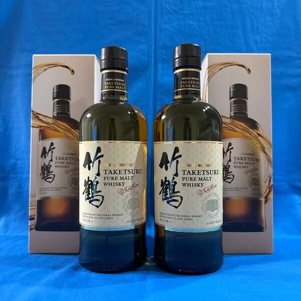 ニッカウヰスキー 竹鶴ピュアモルト 700ml カートン付き 2本セット