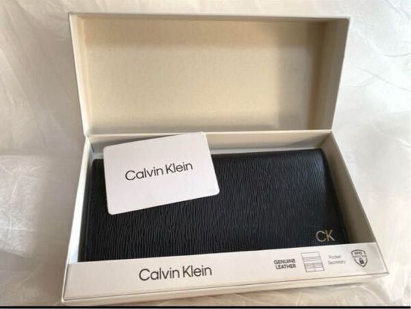 Calvin Klein カルバンクライン 長財布 ブラックわけあり 箱付き レザー 男女兼用 ポケット多数 スキミング防止