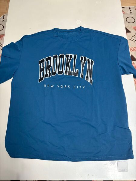 BROOKLYN NEW YORK CITY プリントTシャツ ブルー Lサイズ