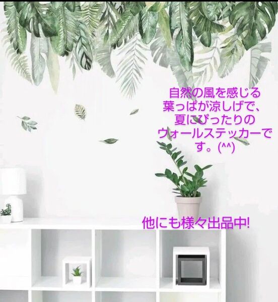 (No.237)植物 ウォールステッカー DIY 壁シール 模様替え 癒し おしゃれ インテリア 癒しの空間 緑の葉っぱ 壁紙