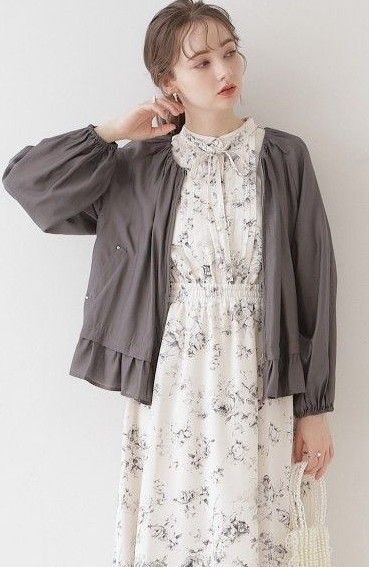 ノーカラージャケット ブルゾン