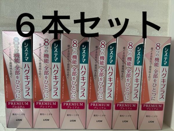 システマハグキプラス プレミアムハミガキ エレガントフルーティミント 歯磨き粉 歯周病ケア 口腔ケア ハミガキ ハミガキ粉 6本