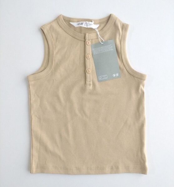 H&M ベージュ タンクトップ 90cm前後 未使用タグ付き