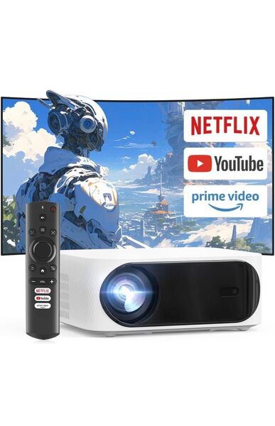 プロジェクター小型家庭用4K対応WIFI6 双方向ブルートゥース(ほぼ新品)