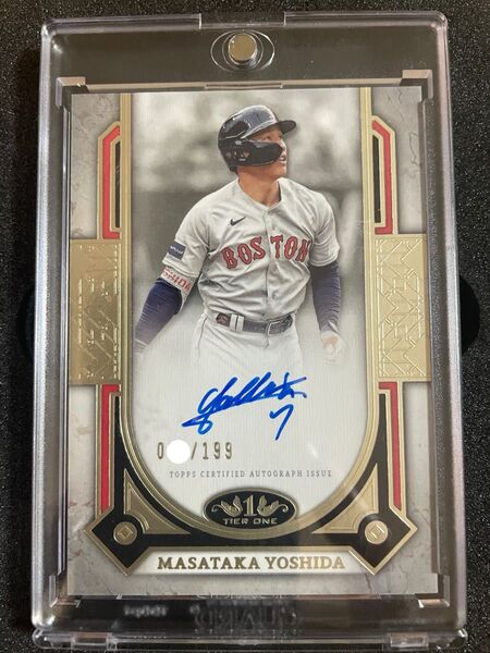 【直書き】2024 Topps Tier One MLB 吉田正尚 直筆サインカード オンカード ボストンレッドソックス シリアル