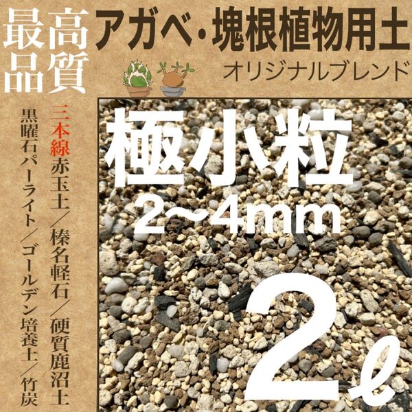 【三本線赤玉土使用】アガベ・塊根植物用土 「極小粒」2㍑ コーデックス培養土 グラキリスなど