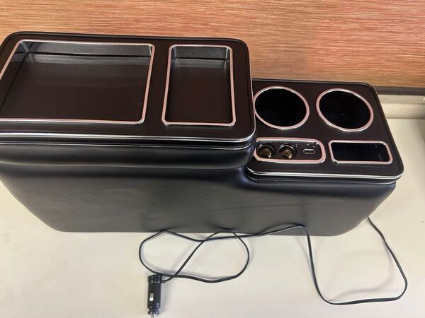車内 コンソールボックス ドリンクホルダー 小物入れ ブラック