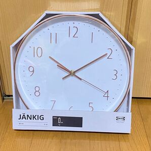 IKEA 掛け時計 ピンクゴールド イェンキグ