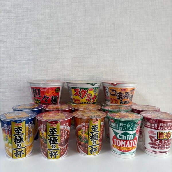 カップ麺 16個まとめ 担々麺、ごまみそ、スタミナ、至極の一杯、カップヌードル