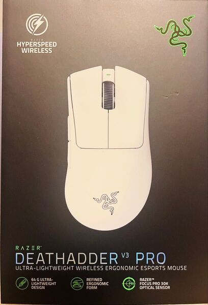 Razer DeathAdder V3 Pro White HYPERPOLLING WIRELESS DONGLE付き
