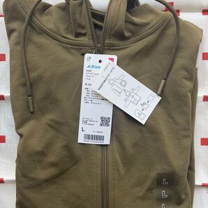 エアリズム UVカットフルジップパーカー 新品未使用オリーブL