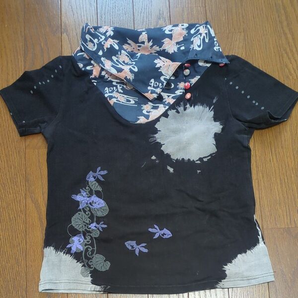 guuk ゴウク Tシャツ 変形襟 金魚