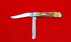 No.0013 Case No.6207SSP Mini Trapper・Jigged Bone Handle Satin finished surgical steel blades